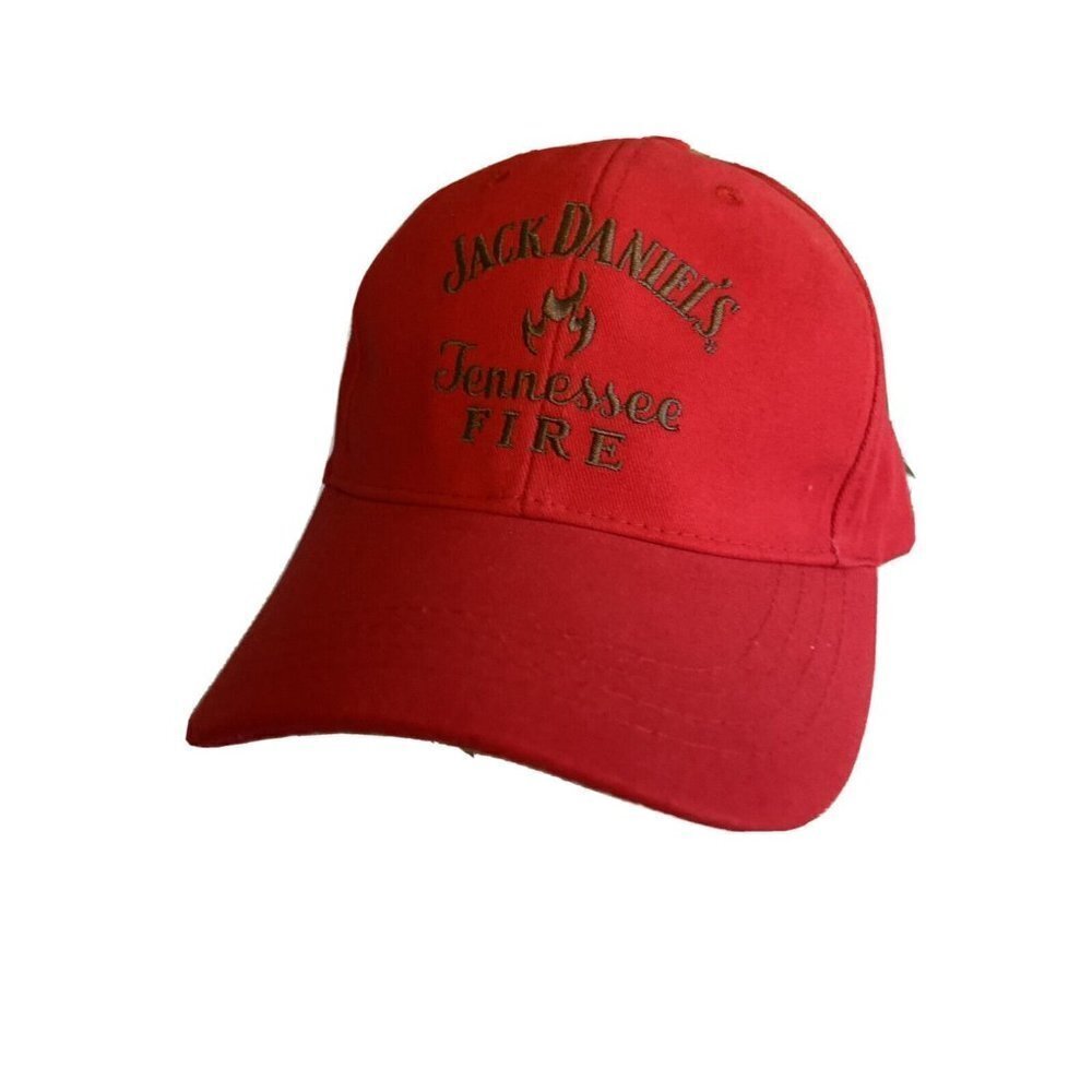Jack Daniels Tennessee Fire Adjustable Stitched Red Baseball Hat Cap